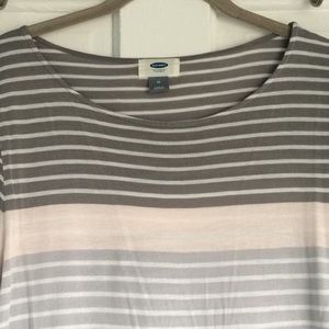 Old Navy Gray and Pink Striped Top